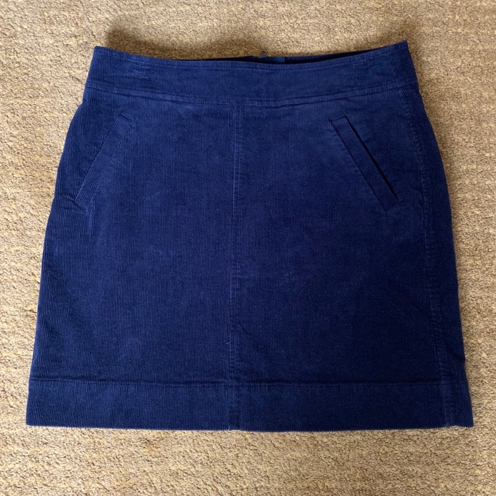 Ann Taylor LOFT Blue Corduroy Mini Skirt